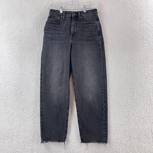 Madewell High-Rise Straight Leg Jeans — Washed Black